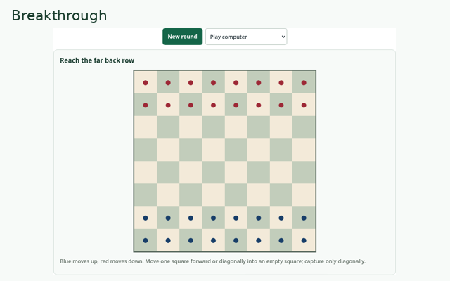 Breakthrough playing interface