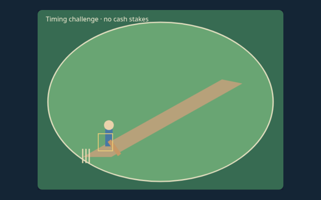 Cricket Batting Challenge playing interface